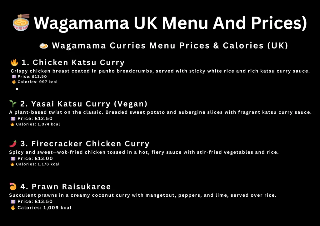WAGAMAMA MENU