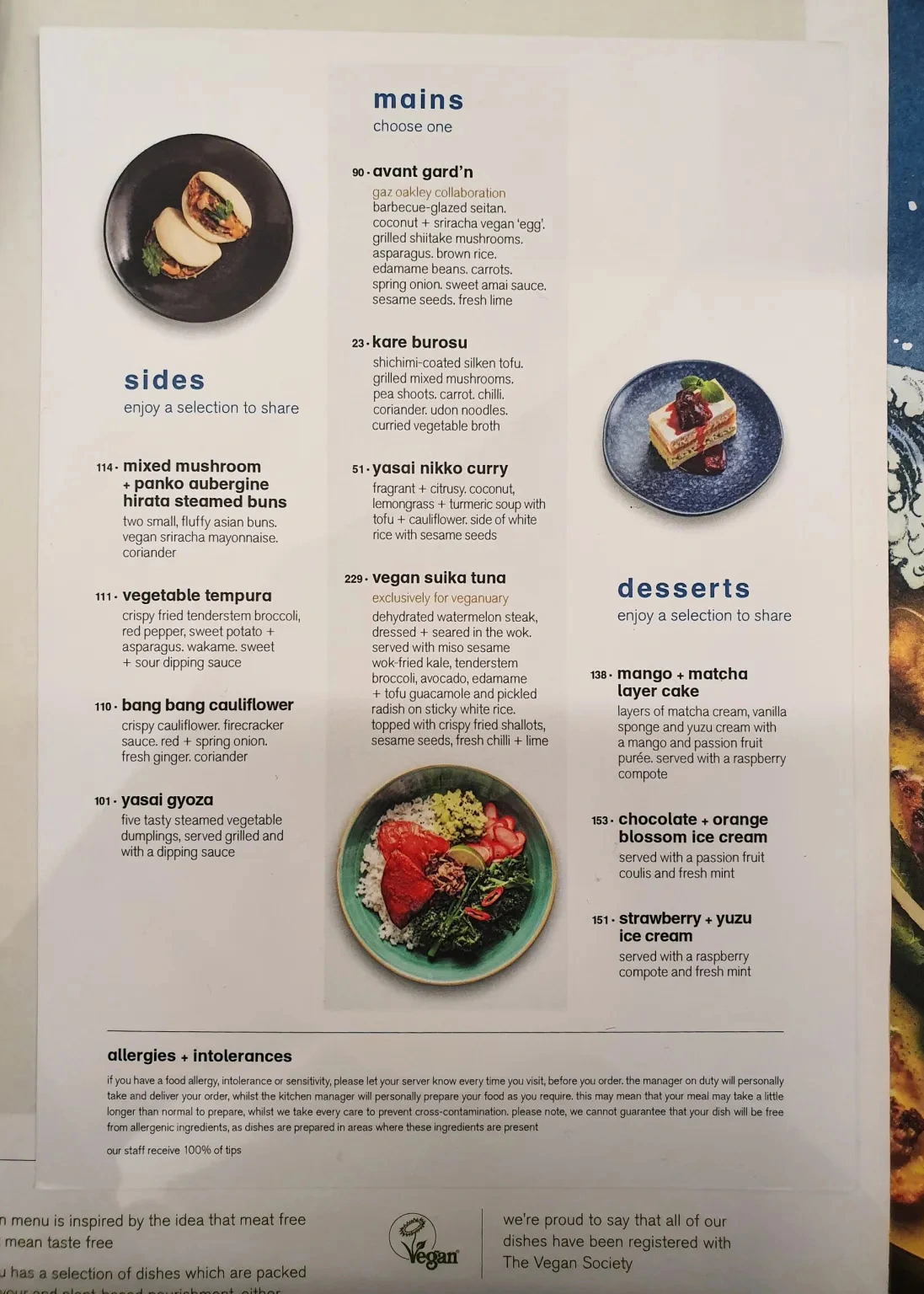 WAGAMAMA UK MENU