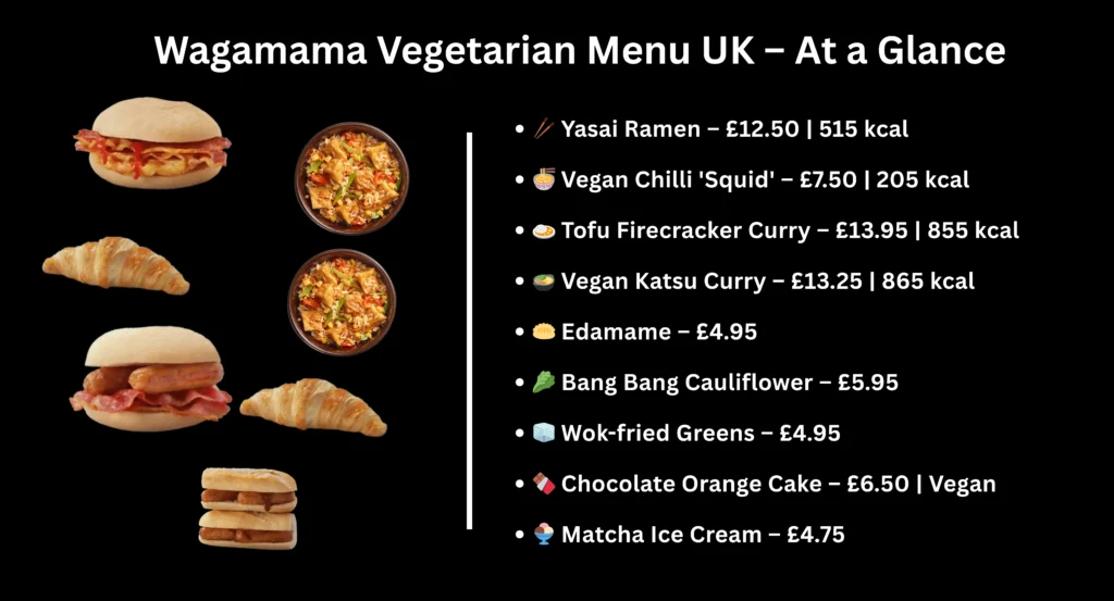 Wagamama Vegetarian Menu UK